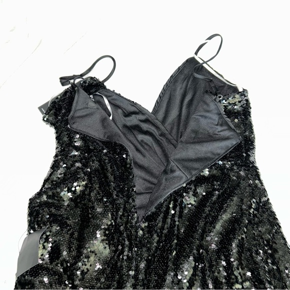 Lulu's Black Sequin Wrap Jumpsuit - Picture 8 of 14